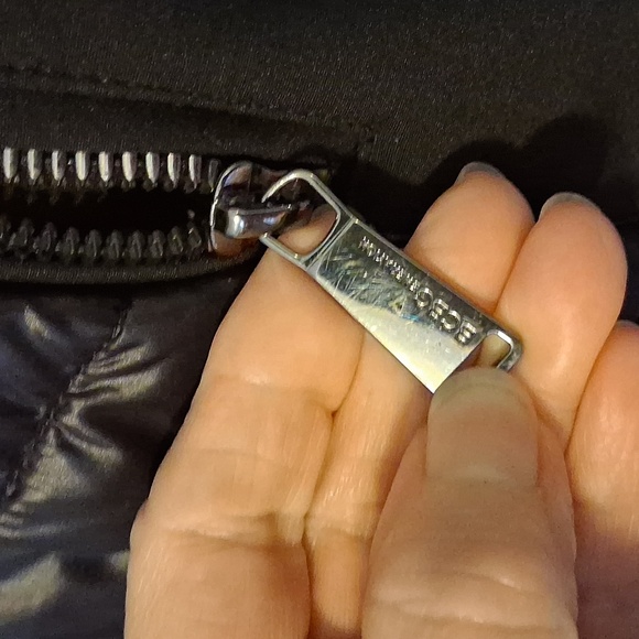 BCBGeneration Black Puffer Mixed Media Jacket Hooded Coat JR Sz L - Picture 5 of 9